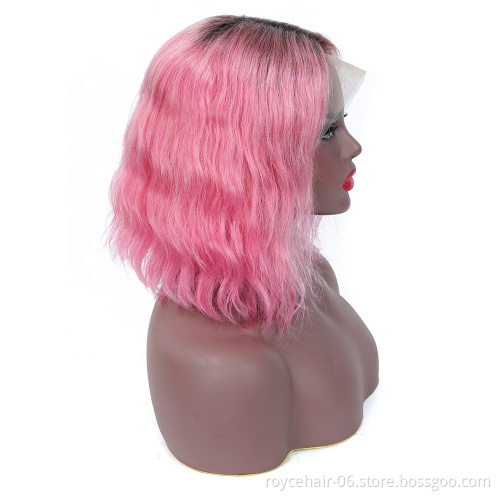 Wholesale Mongolian Unprocessed Virgin Cuticle Aligned Human Hair Body Wave Curly Lace Frontal Short Bob Wig for Black Women
